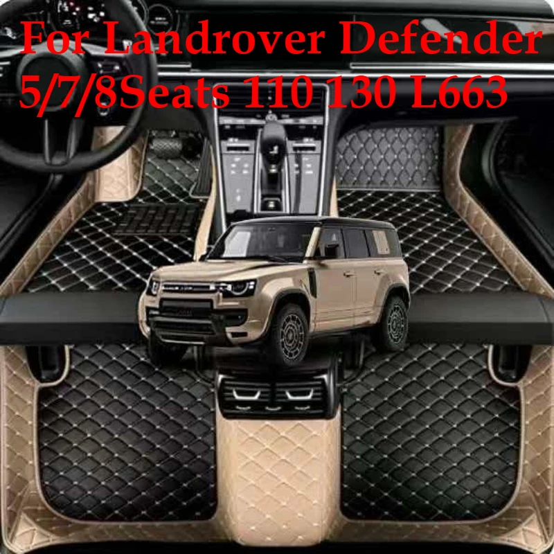 Alfombrillas personalizadas OMANE para coche Landrover Defender, 5/7/8 asientos, 110 130 L663, alfombras, accesorios interiores impermeables