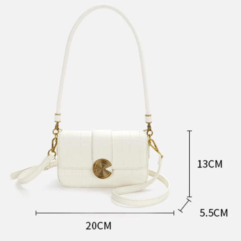 Retro crocodilo padrão quadrado saco para as mulheres, pequeno crossbody saco, um ombro underarm saco, alta qualidade, novo