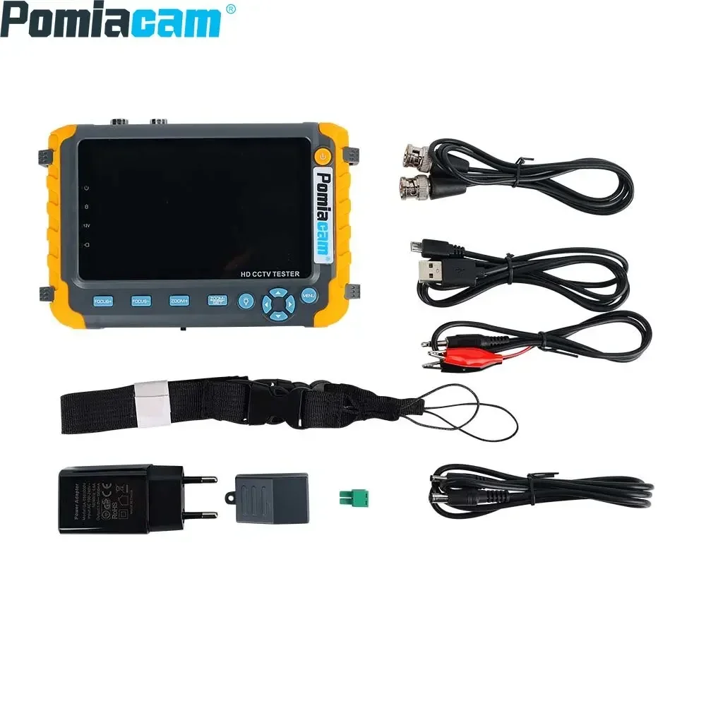 CCTV Tester 5 Inch TFT LCD Monitor for 4 IN 1 TVI AHD CVI 8MP 4K  Security Camera Tester Analog Security Cam Tester Video Audio