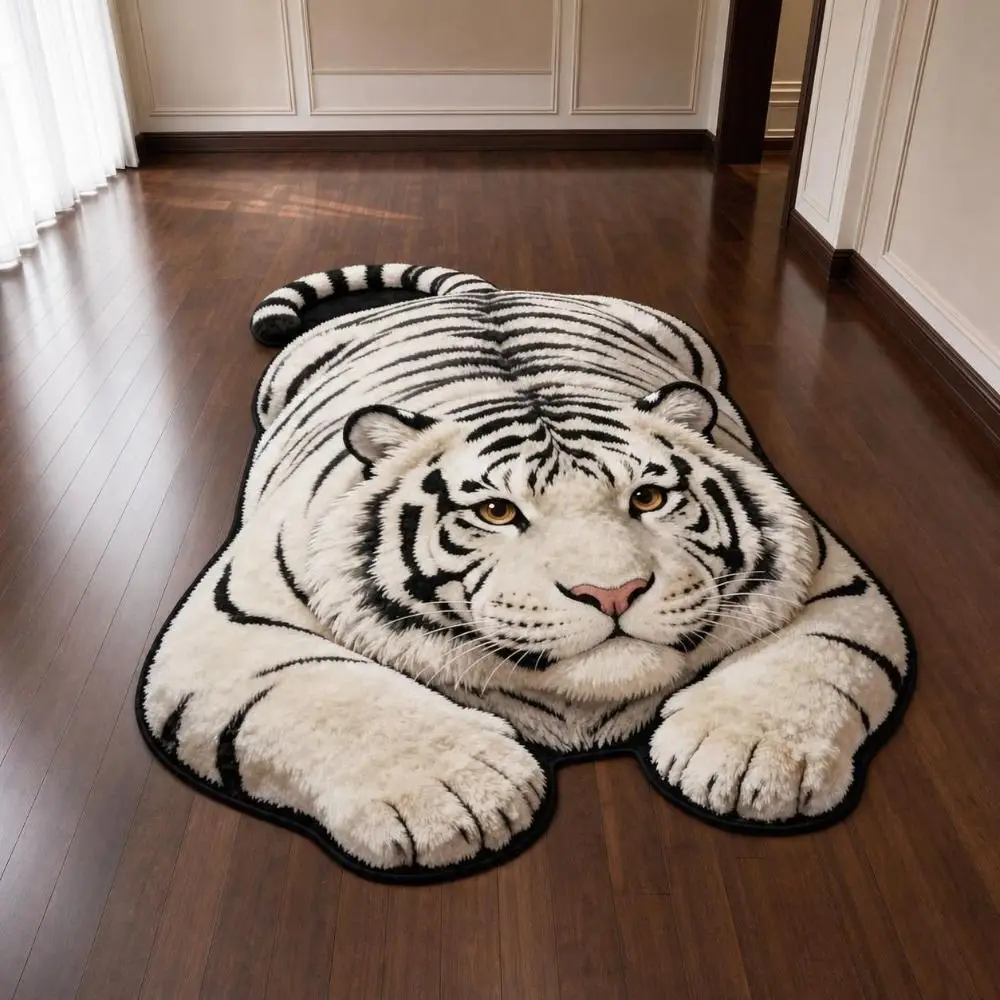 Tiger Shape Optical Illusion Doormat Multiple Sizes Lifelike Bathroom Carpet Non-slip Durable Bedroom Floor Mat Home Decor