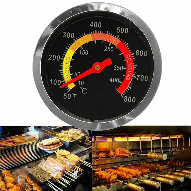 50-400℃ Barbecue BBQ Smoker Grill Thermometer Temperature Gauge Stainless Steel Grill Digital Cooking Thermometer