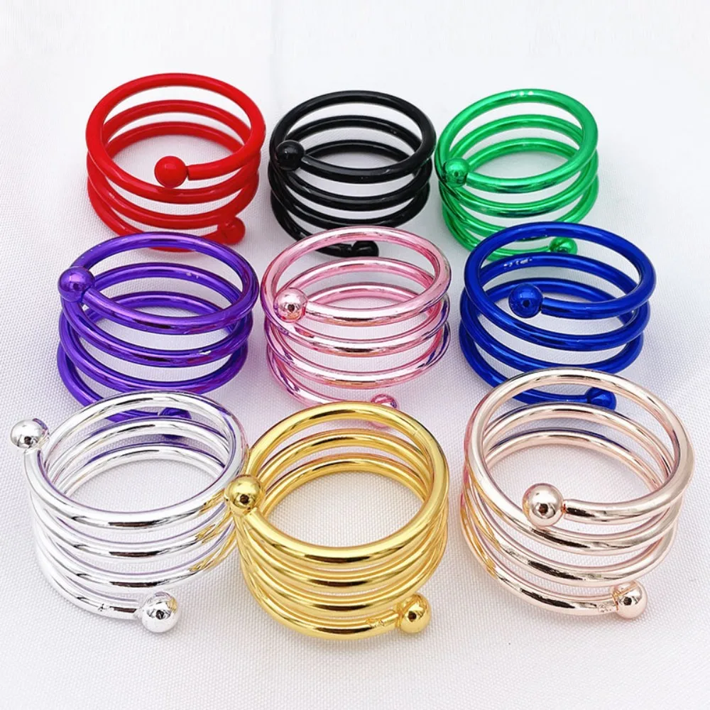 

12pcs/lot Spring bead napkin buckle metal napkin ring tabletop decoration napkin ring