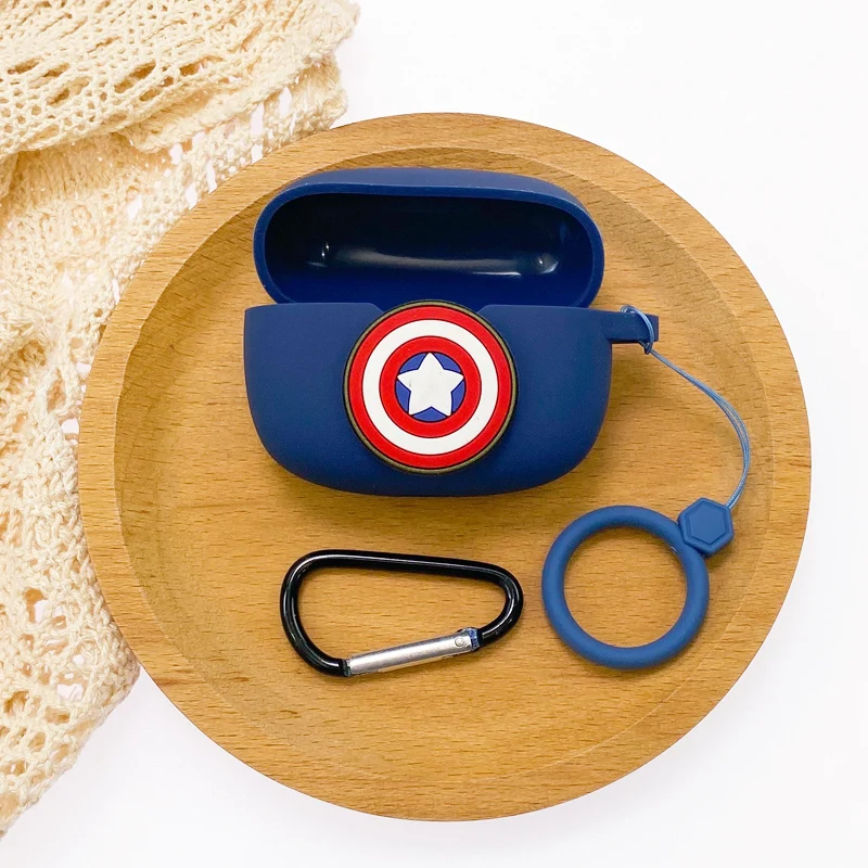 جراب جراب سماعة أذن بشخصيات كرتونية من مارفل لهواتف JBL ، سماعات أذن سيليكون لاسلكية ، صندوق شحن ، غلاف واقي بحبل ، موجة