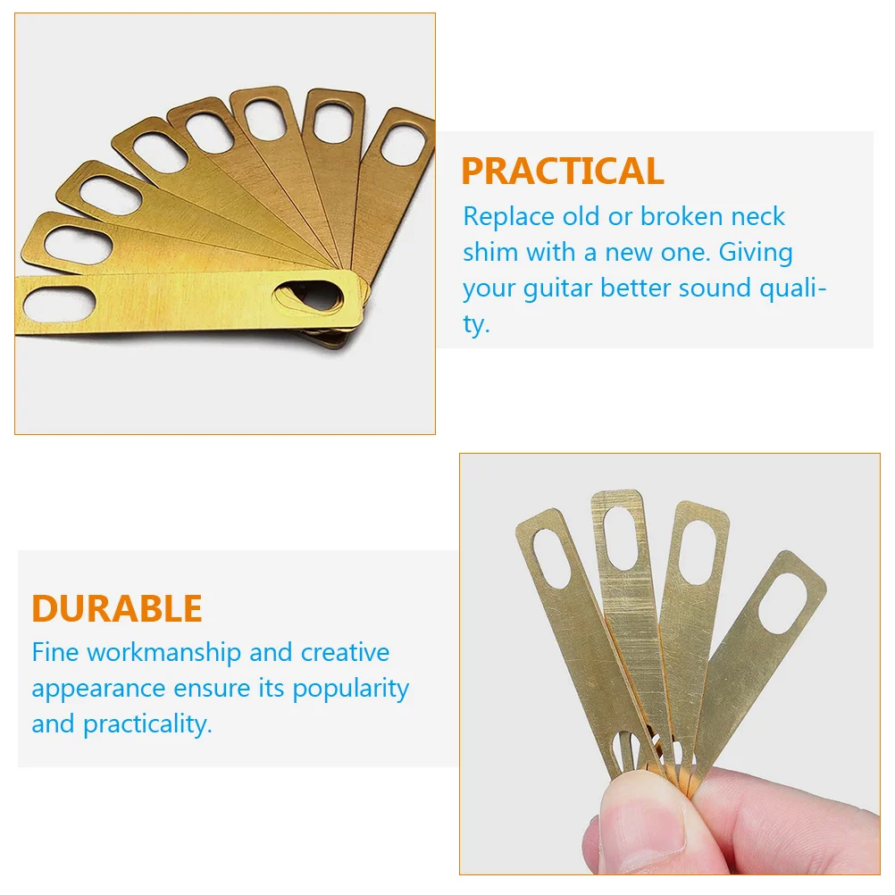 

8 Pcs Guitar Reinforcement Plate Neck Shim Spacer Parts Thickened Shims Musical Bass Instrument Washer Durable Accessories