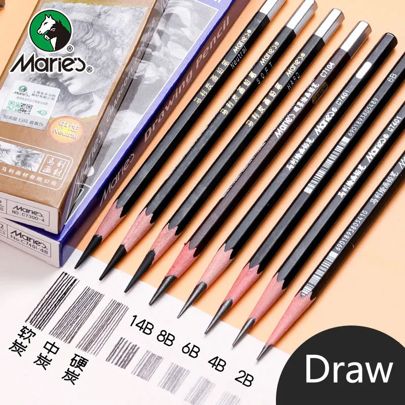Professional Sketch Pencils Drawing HB 2H B 2B 3B 4B 5B 6B 7B 8B