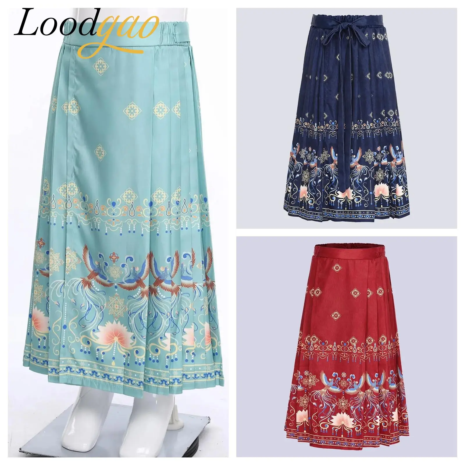 

2025 Children's Day Performance Costume Mamianqun Girls Hanfu Vintage Pleated Maxi Skirt Mamian Traditional Chinese Clothes