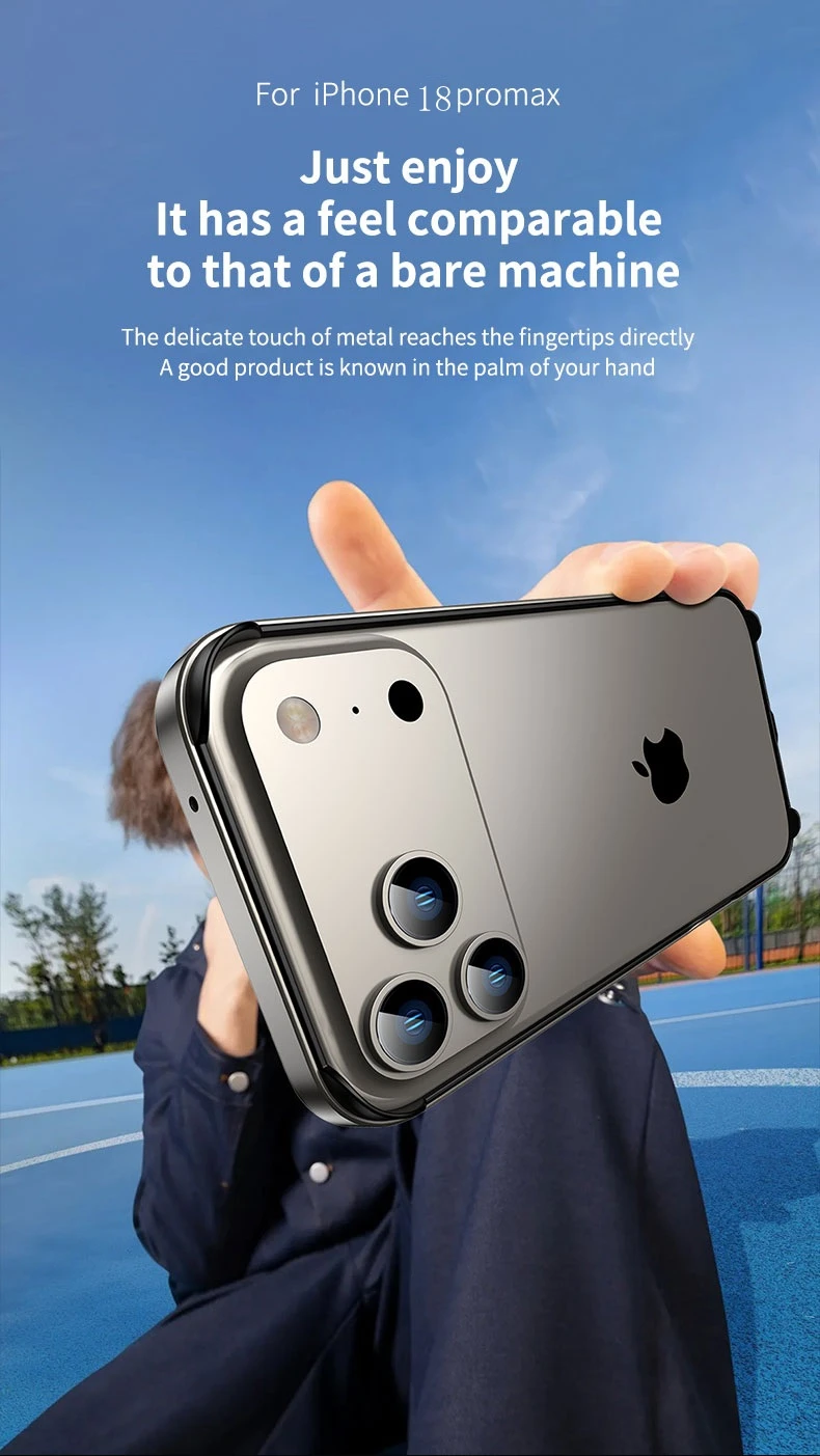 Hybrid-Silikonrahmen Aluminiumlegierung Handyhülle für iPhone Air 18 17 16 15 14 13 12 Pro Max Wärmeableitender Metall-Bumper Zubehör – Detail 6