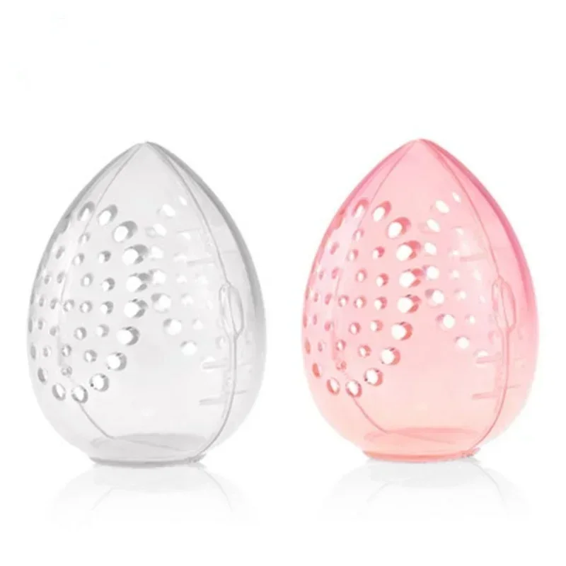 휴대용 메이크업 건조 상자, 휴대용 메이크업 거울, 플라스틱 계란 모양의 화장품 퍼프 주최자 랙, 빈 메이크업 스폰지 보관