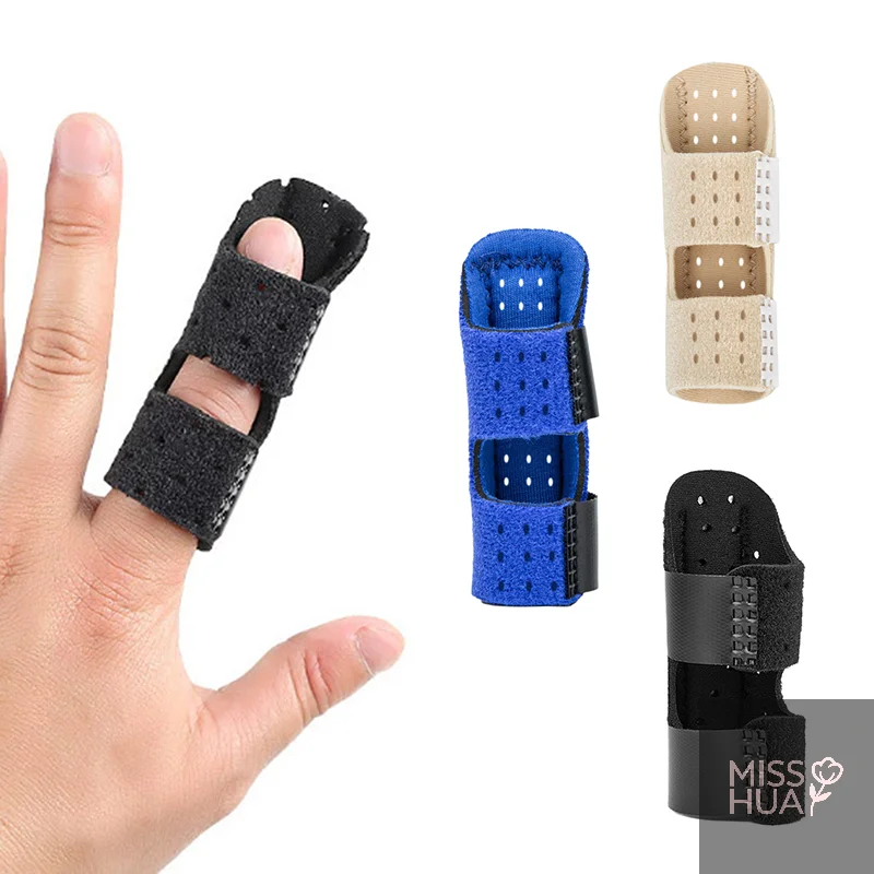 Hua ajustável dedo corrector tala placa de aço alívio da dor dedo cinta suporte mão tala fix cinta protetor respirável