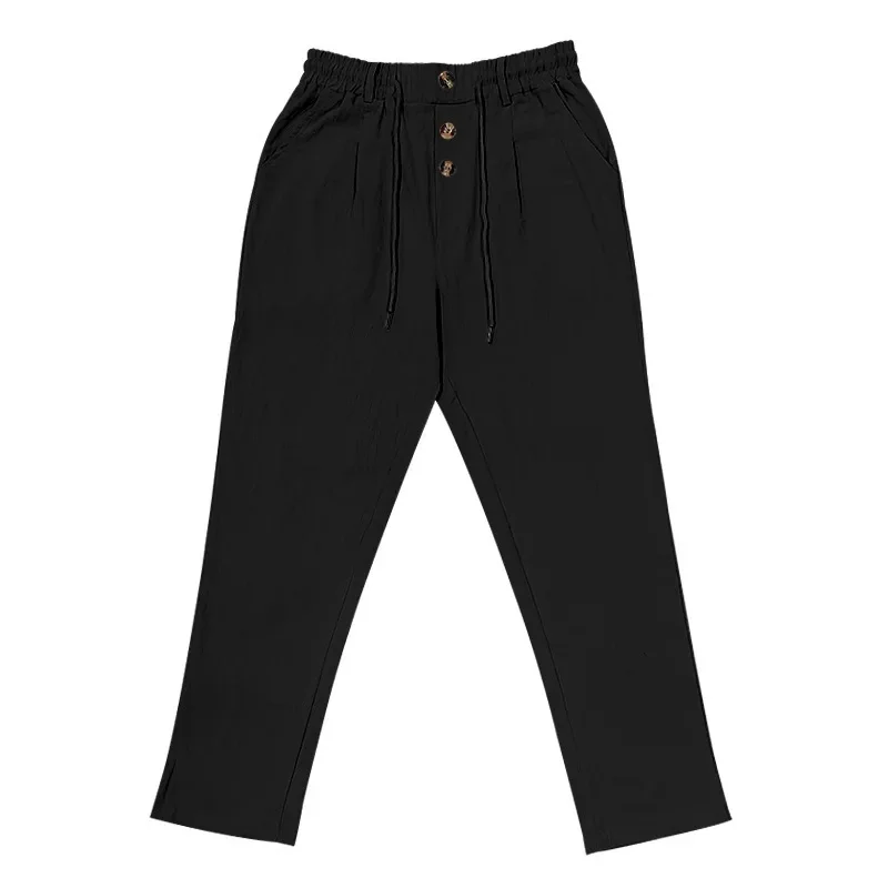 Neue Herrenhose aus Baumwolle und Leinen, Lässige Atmungsaktive Hose, Modische Street-Sport-Hose, Strand- und Outdoor-Loose-Fit-Hose – Detail 8
