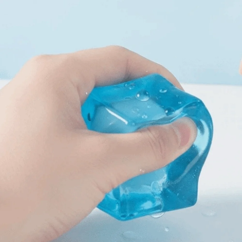 Decompression Clear Cube Squeeze Ball Soft Gel Filled Squishy Stretchable Ball Transparent Cube Sensory Cube Daily Venting