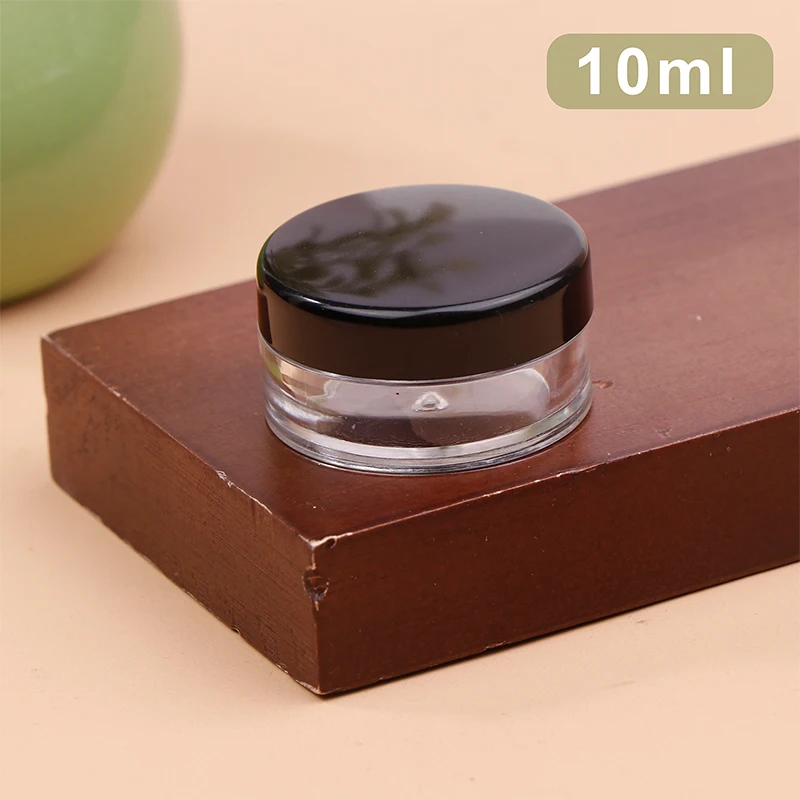 1 Stück leer 10ml Reise kleine Abdeckungen klare Kunststoff Kosmetik Topf Gläser mit Deckel für Gesichts creme Lippen balsam Behälter Make-up-Box