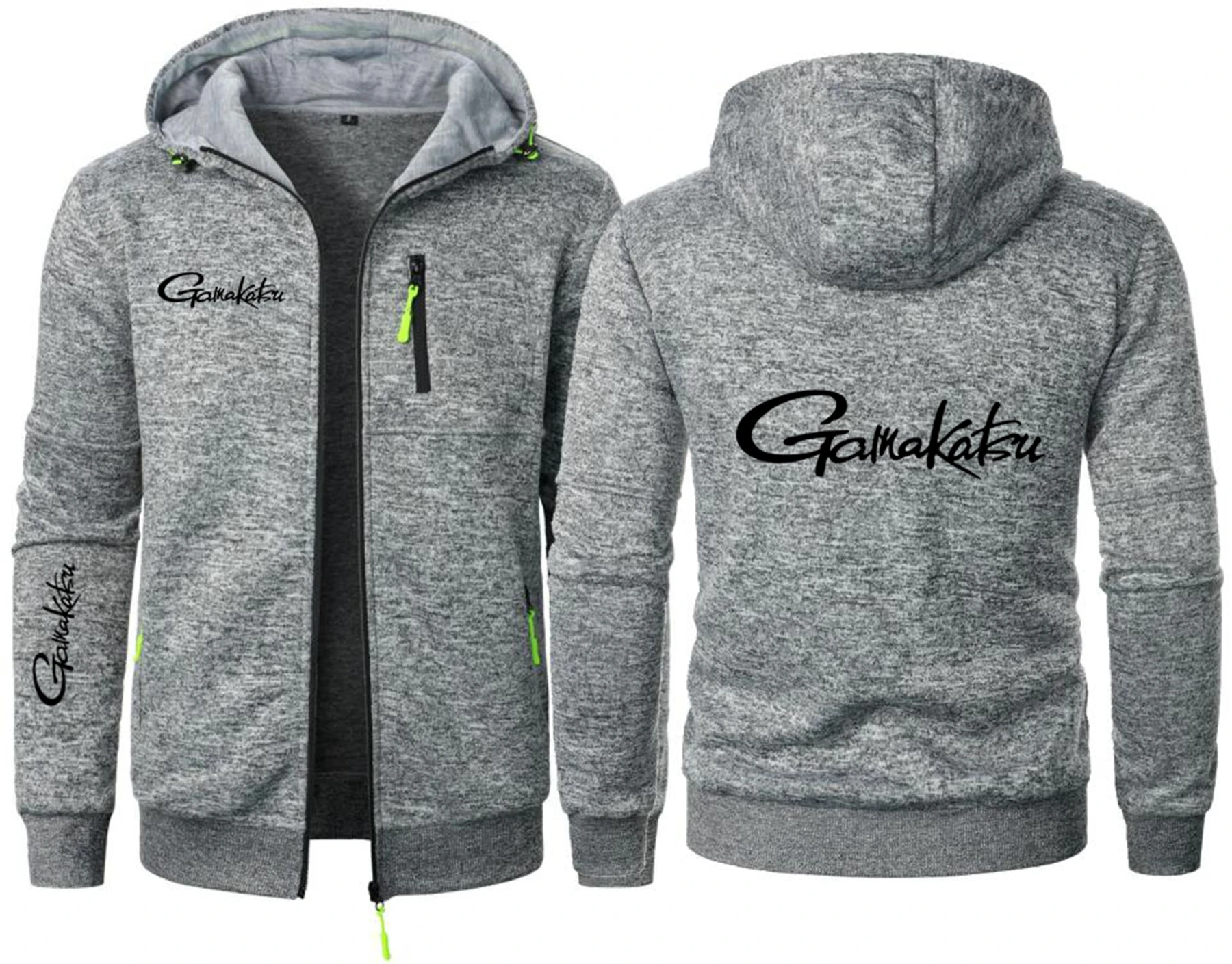 Gamakatsu الصيد العلامة التجارية الحب الأسماك الرجال هوديس بلوزات الجاكار هوديي الصوف الرجال مقنعين البلوز الذكور هودي البلوز #2