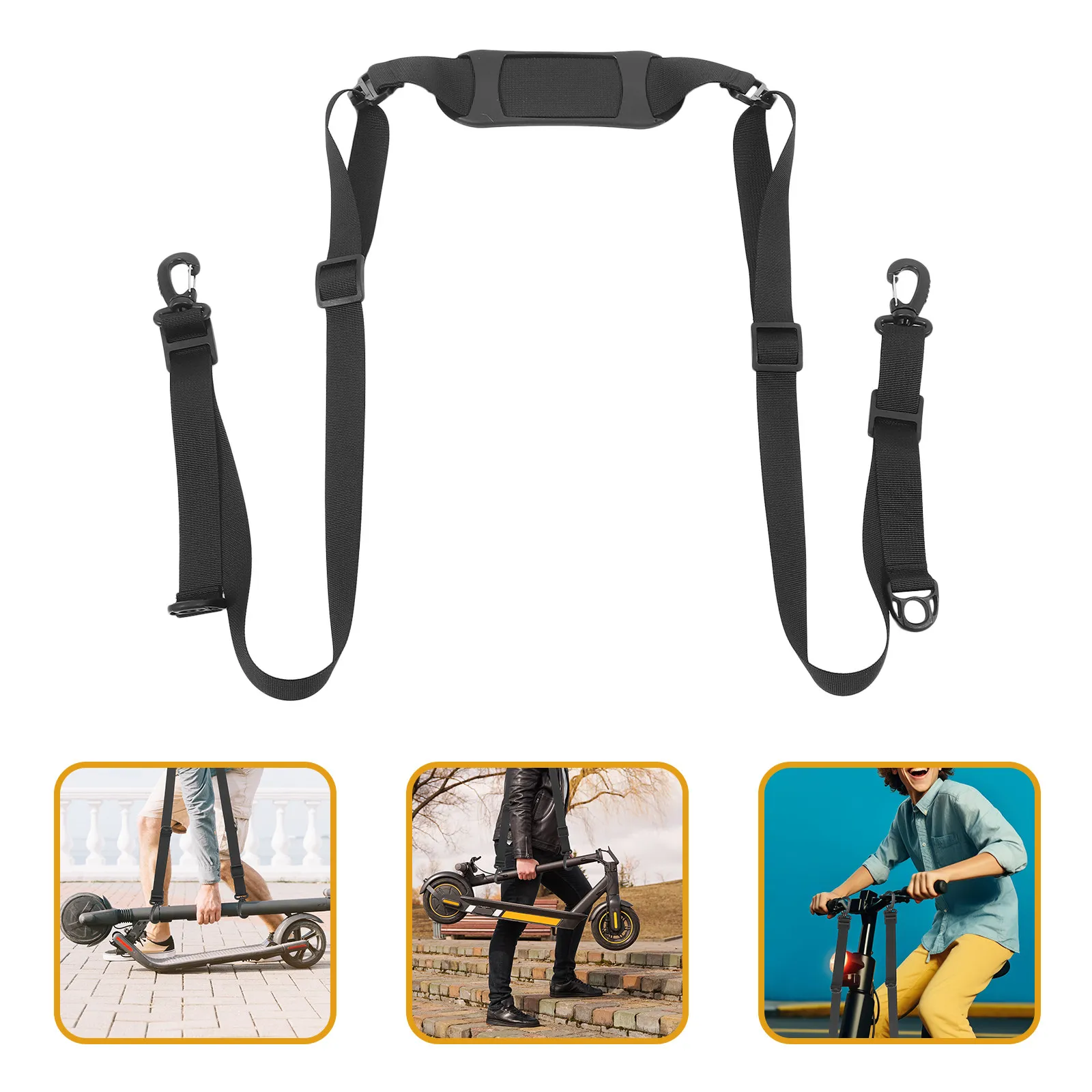 

Multi-Function Scooter Carrying Strap Heavy Duty Nylon Adjustable Shoulder Strap for Foldable Bikes Portable