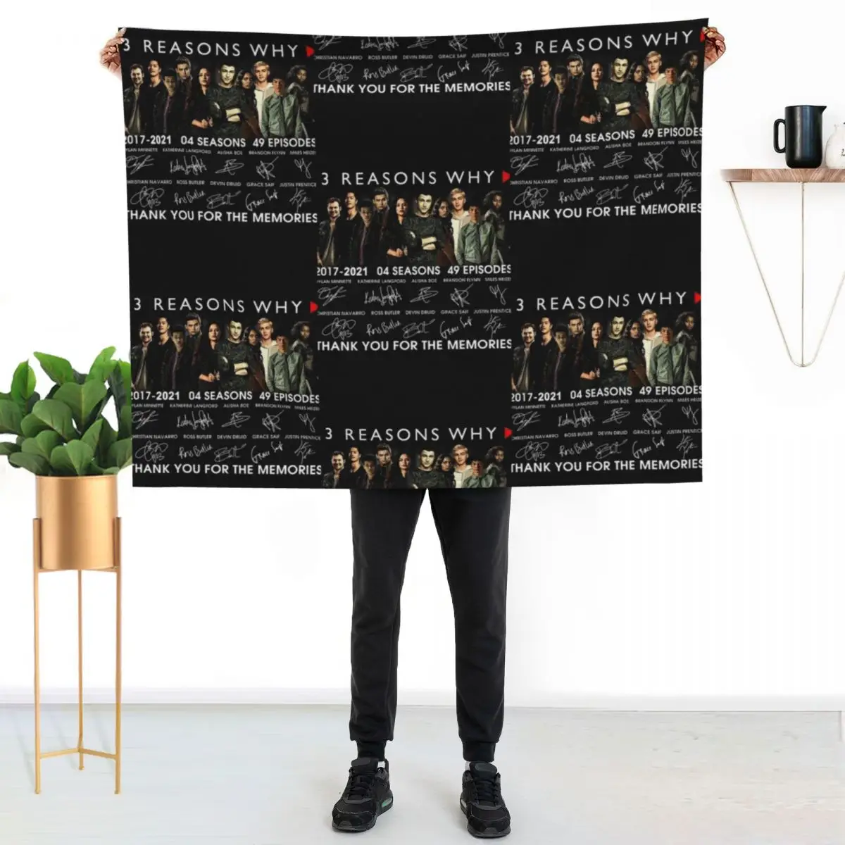 13 Reasons Why Members Signature And Thank You For The Memories Shirt Throw Blanket Plaid Heavy Blankets