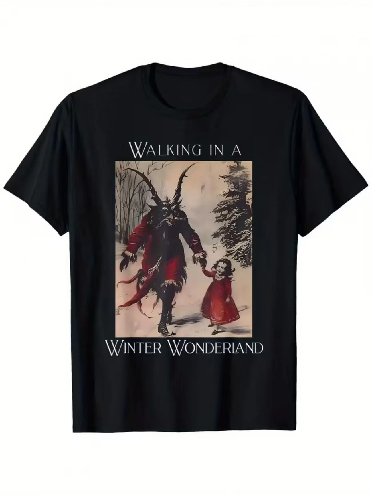 Summer Boys Girls Krampus Walking in a Winter Wonderland T Shirt Kid Baby Youth Men Women Tee Oversize Streetwear Vintage