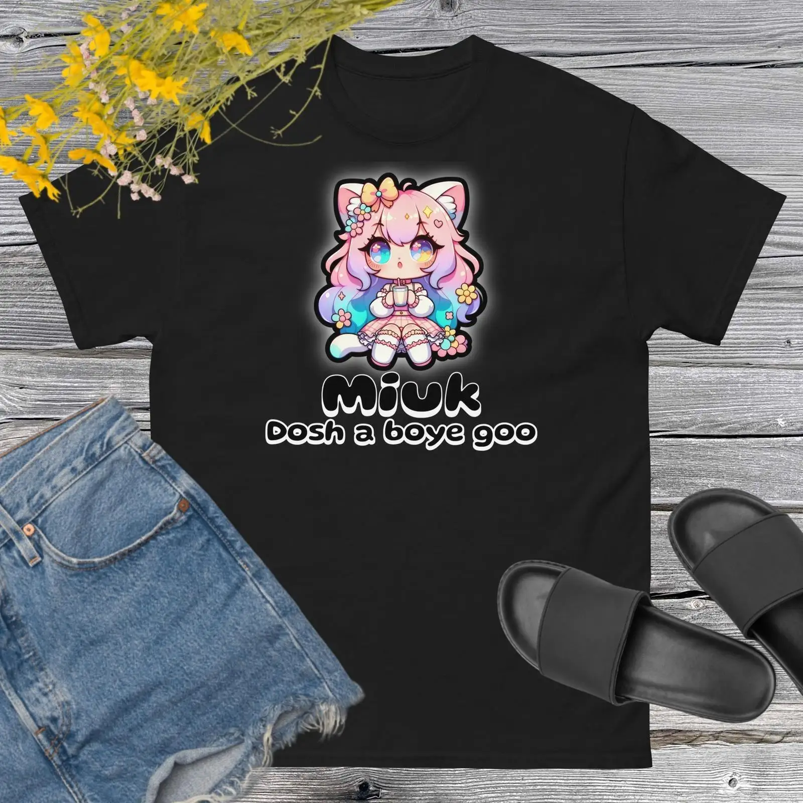 Kawaii Cute Chibi Girl Milk Otaku Japanese Aesthetic Unisex Tshirt S-3XL Fastshi