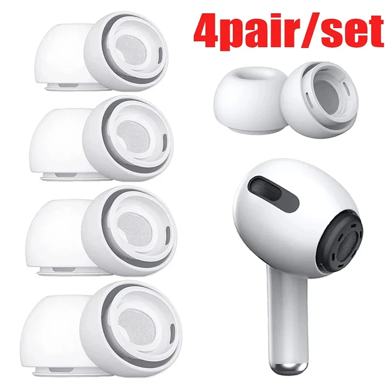 1/4 Pares de Puntas de Silicona para Auriculares Apple AirPods Pro 1 2, Repuestos Antideslizantes, Accesorios para Auriculares, Tapones de Silicona Suaves