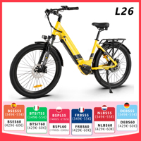Electric bicycle L26 26 Inch Step Thru E-Bike 48V 17Ah for Adults Man Women E Mountain Bike, Range 60-90Km, 8 Speed