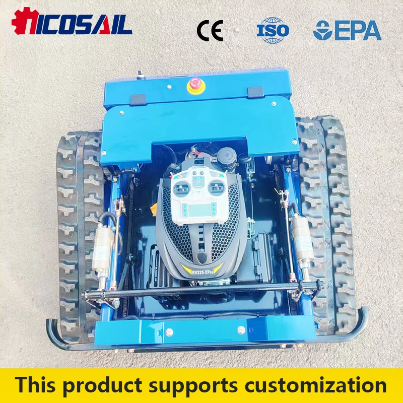 24V Electric QL500 Remote Lawn Mower FCC UL Certified Customizable Manual Remote Start Anti-slip Track for Slope Yard Maintenanc
