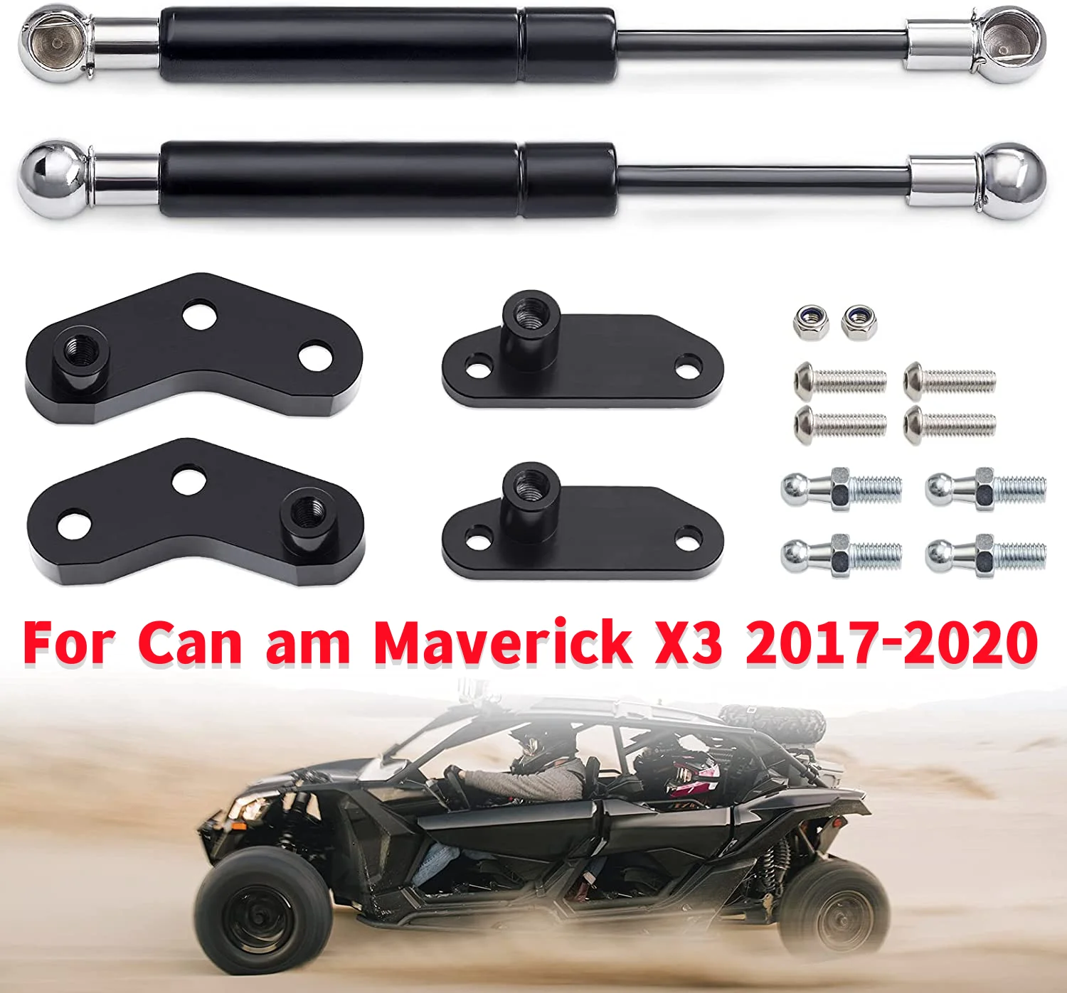 

1 Pair Black Billet Aluminum Anodized Car Front Rear Door Opener Kits For Can-Am Maverick X3 2017-2020