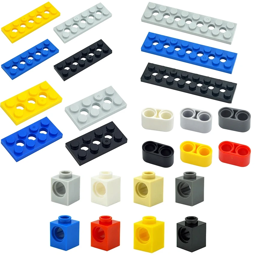 MOC Building Block Holes Thin Thick 1x1 1X2 1x3 Assembles Particles Brick Basic Accessories Toy Compatible 32001 43857 6541