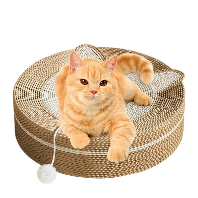 

Sisal Cat Scratcher Natural Sisal Cat Bed Sisal Stress Relief Non-Slip Cat Scratching Board Sisal Pad Interactive Toy with Play