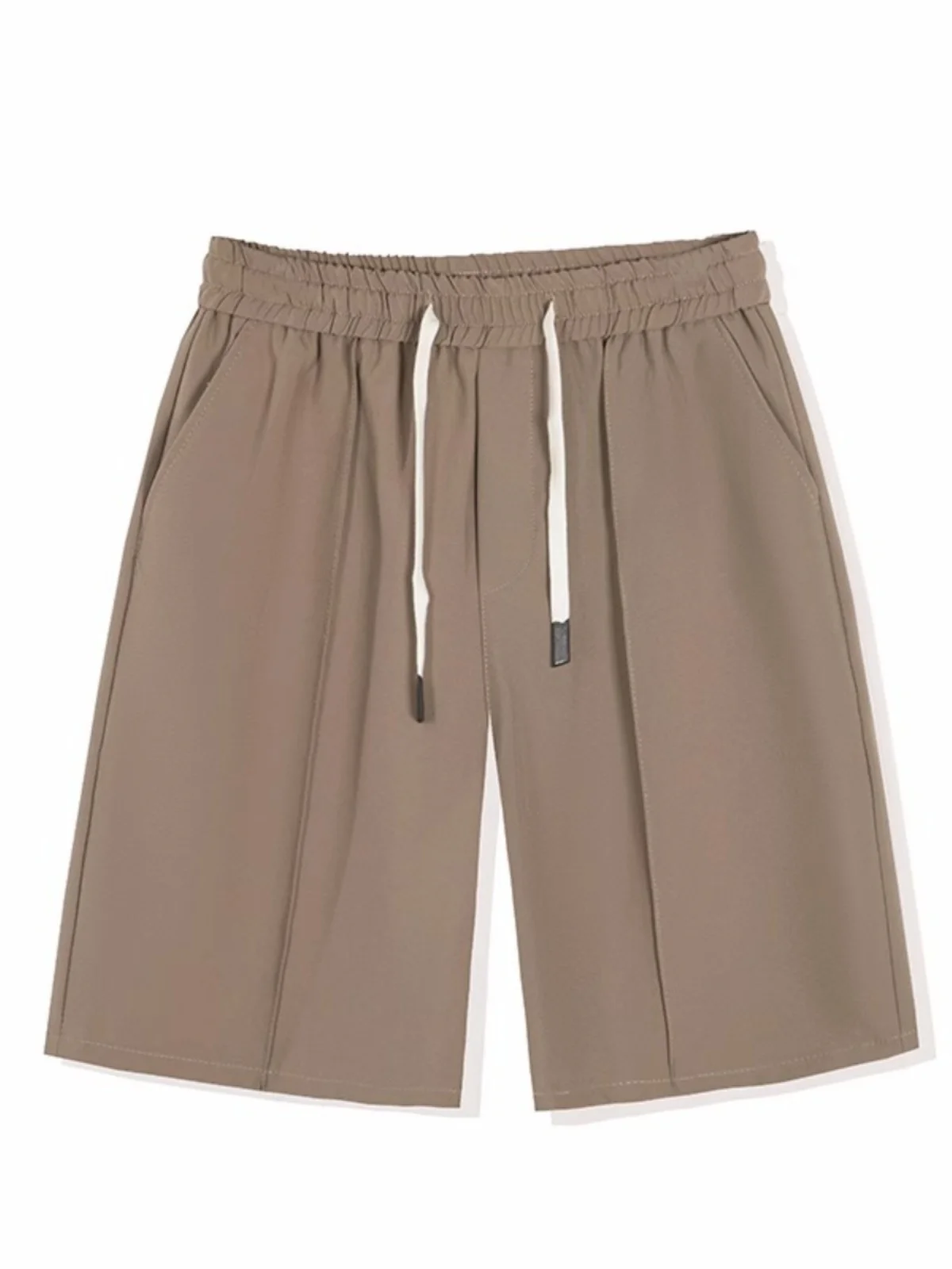 

Summer Men's Spor Loose Fit Ice Silk Elastic Casual Pants Five-Quarter Length Straight Leg Faionable Urban Sle orts