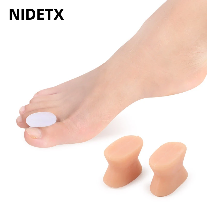 

2pcs=1pair Gel Toe Separator Foot Care Spacer Silicone Straightener Finger Valgus Hallux Bunion Protector Orthopedic Corrector