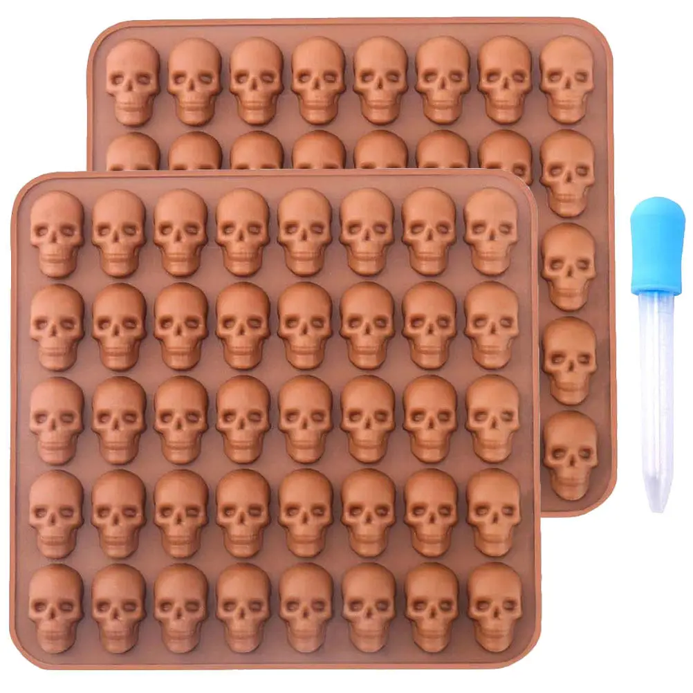 

Силиконовая форма для выпечки в виде черепа на Хэллоуин, уникальный дизайн для конфет и десертов, многоразовая, легко моется