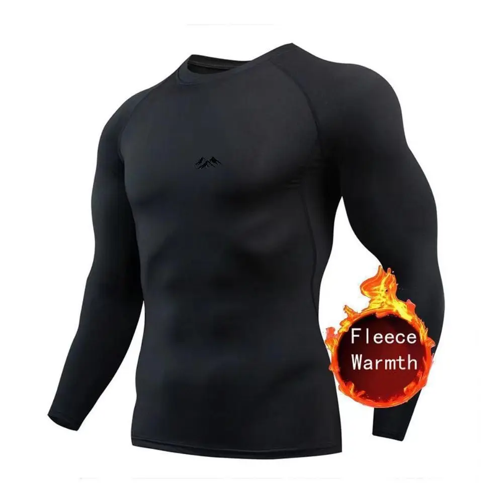 Men's Sportswear T-Shirts Running Training High Elastic Outdoor Cycling Sweatshirt Compression Fitness Fleece Tops underwear