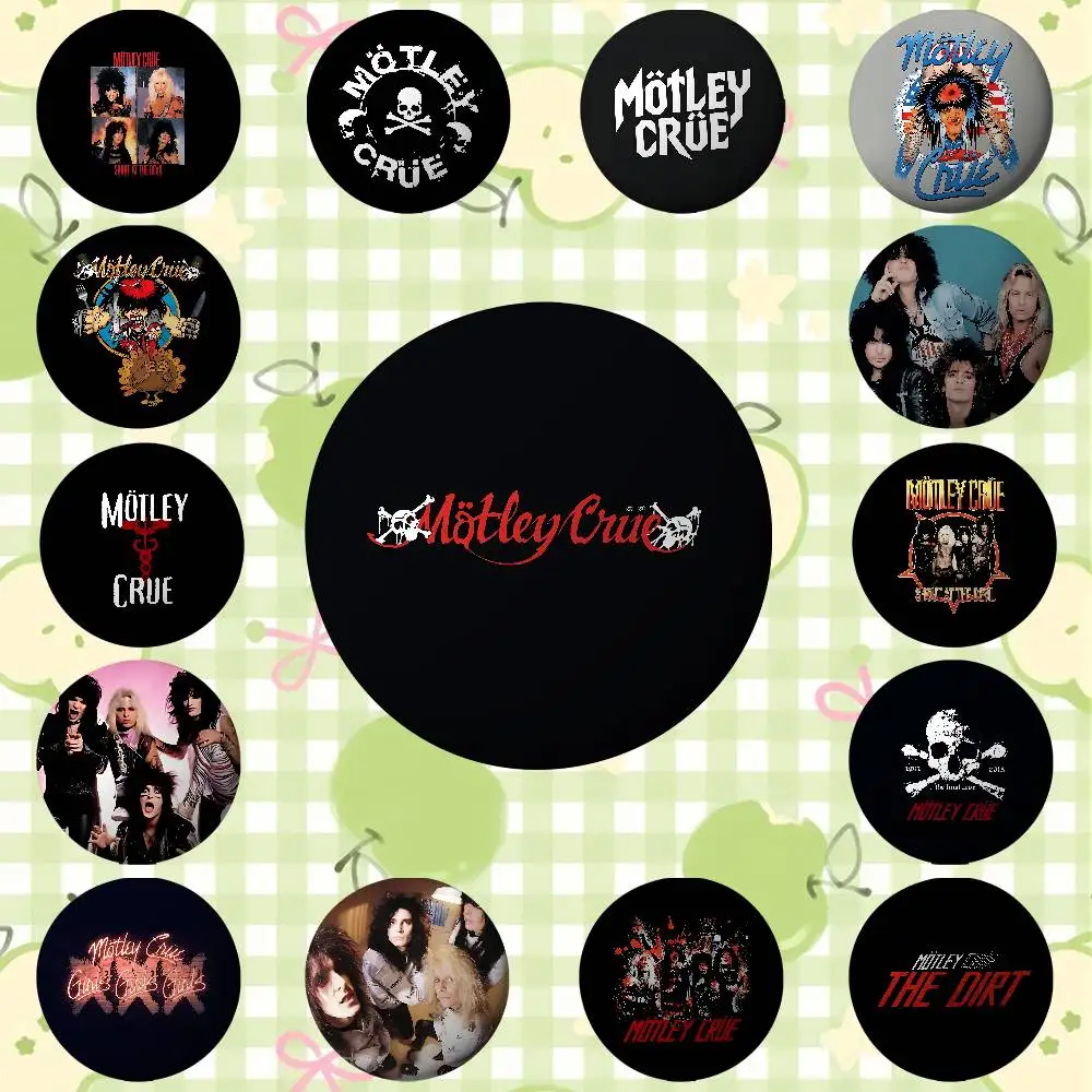 

Band Motley-Crues-Retro Badges Round Brooch Cute Cartoon Idol Cosplay Badges DIY Backpack Clothing Accessories Jewelry Pins