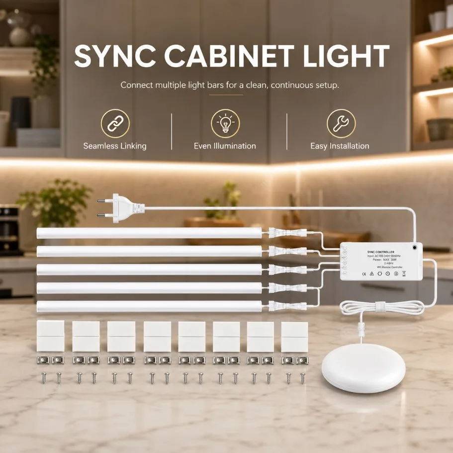 Sync Dimmable COB LED Strip 320LEDs/m with Touch Control Switch for Kitchen Pantry Showcase Bedroom Closet Under Cabinet Decor