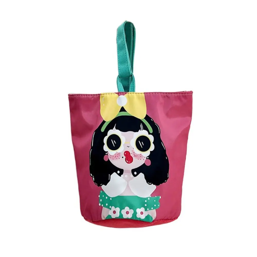 

Panda Cartoon Canvas Bucket Bag Cartoon Girl Cat Canvas Cat Shoulder Bag Mummy Bag Korean Style Rabbit Print Handbag