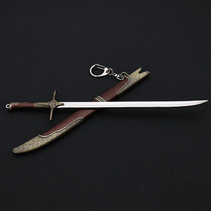 22cm Schwert wilde Jagd Iris Waffe Metall mittelalter liche Waffe Schlüssel bund Modells piel Samurai Waffe Modell Geburtstags geschenk Spielzeug für Jungen Kinder