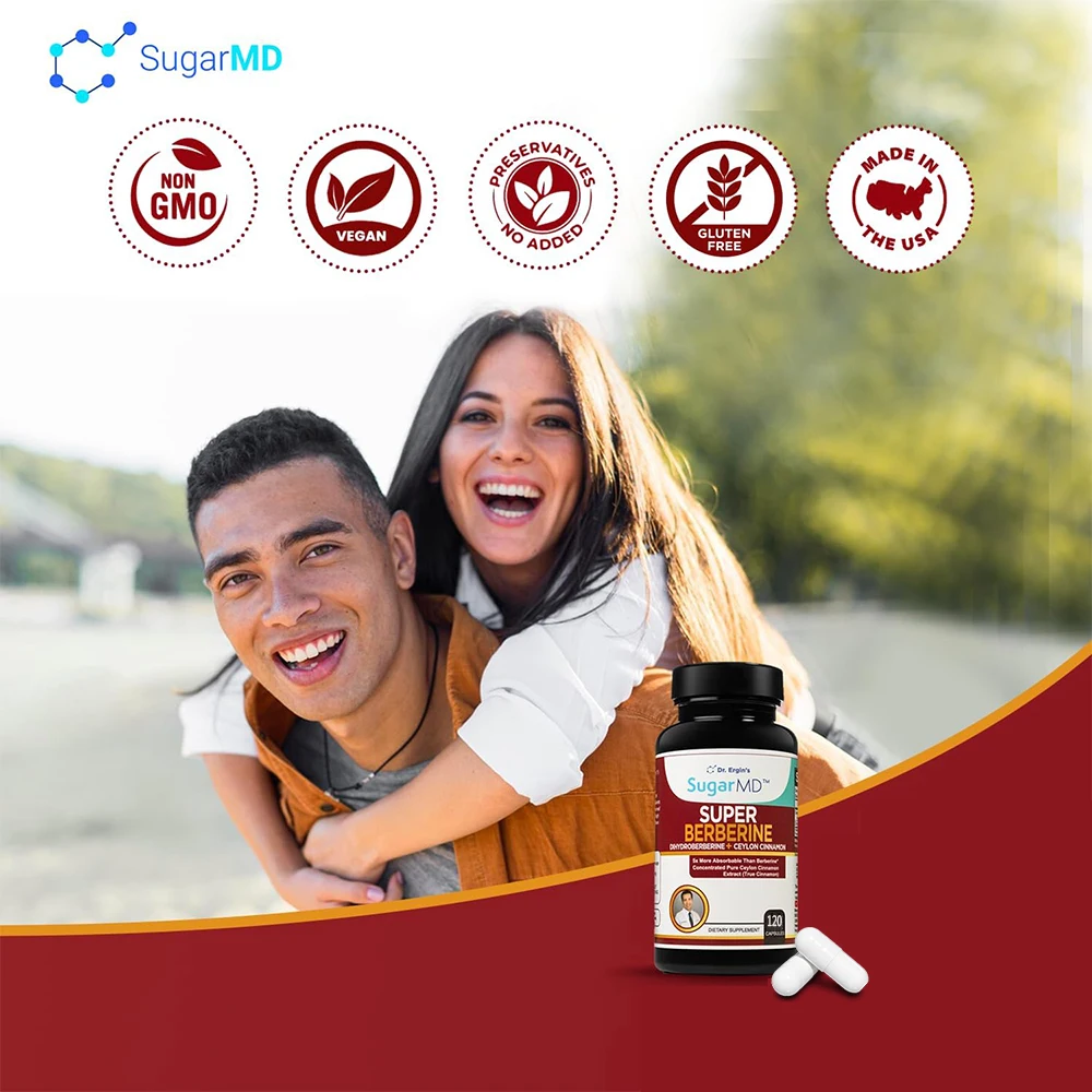 SugarMD 5X Super Berberine Supplement – 250mg GlucoVantage Dihydroberberine with 4000mg Ceylon Cinnamon for Weight Management