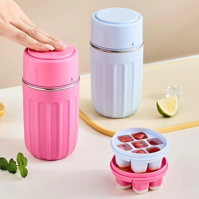 One Click Press To Defrost 304 Ice Making Cup, Ice Tray Beverage, Soda Ice Tray, Outdoor Fitness Cooling Coffee Cup