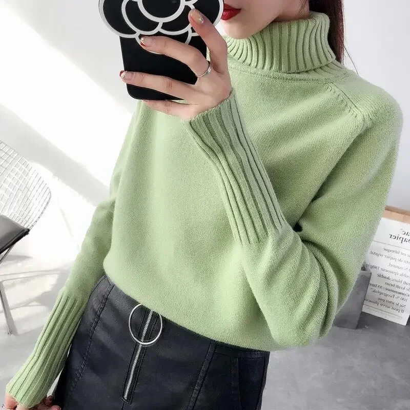 

Turtleneck Sweater Women New Autumn Winter Cashmere Knitted Warm Women Sweater and Pullover Female Tricot Jumper Pull Femme N630