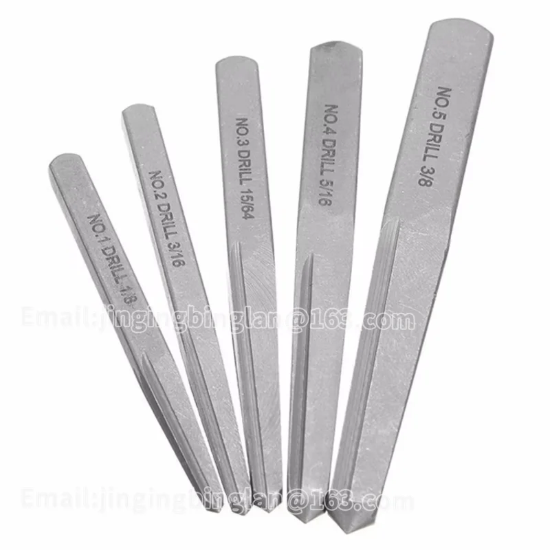 5Pcs 1/8 3/16 15/64 5/16 3/8 Broken Screw Remover Damaged Bolt Bit Removal Tool Square Screw Remover Set