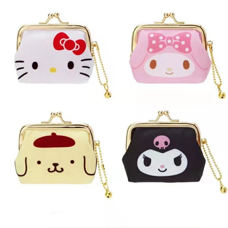 Cute Sanrio Mini Wallet Kawaii Hello Kitty Kuromi Cinnamoroll MyElody Anime Key Multi functional Card Bag