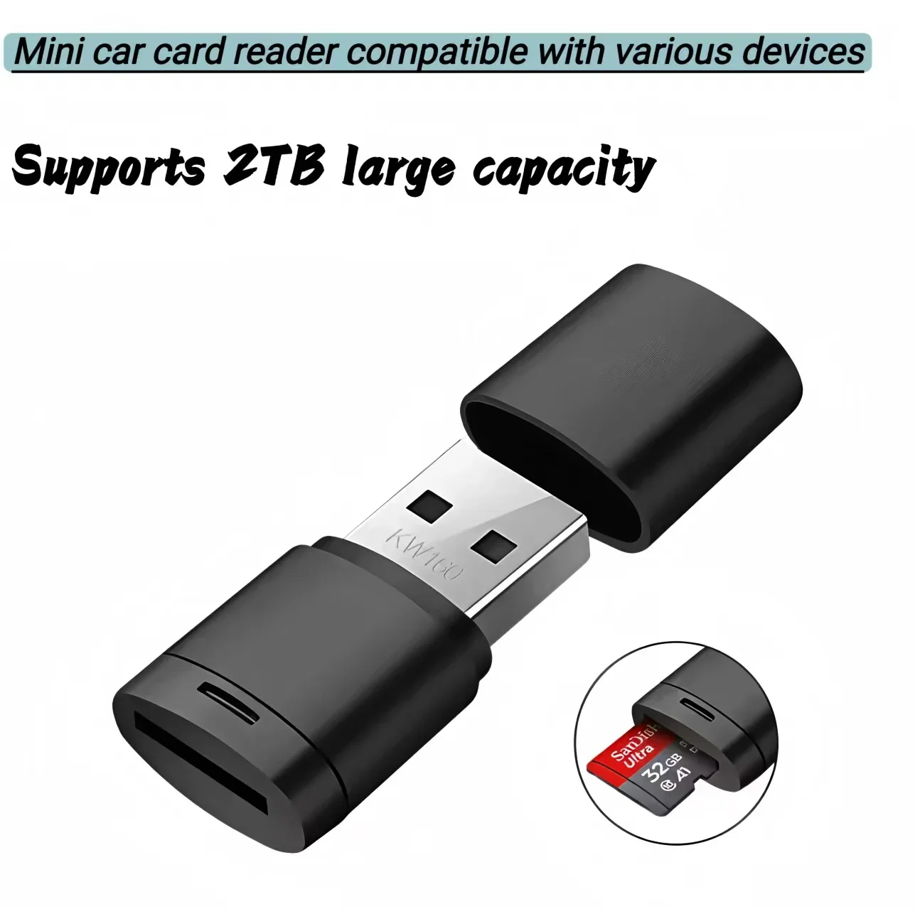 

USB2.0 Mini Micro SD Card High Speed Memory Card Reader With TF Card Slot Max Compatible 2TB Portable Memory Card Reader Adapter