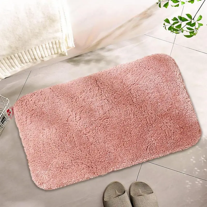 Doormat For Bathroom Soft And Absorbent Polyester Bath Mat Soft Shaggy Floor Mat Polyester Bath Carpet Non-Slip Quick Dry Rug 15