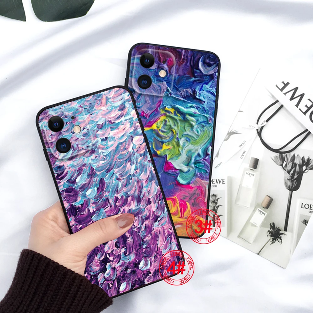 52HD Paint art pattern Soft Silicone Case for iPhone 15 14 Plus 13 12 11 X XS XR Pro Max Mini 8 7 Plus