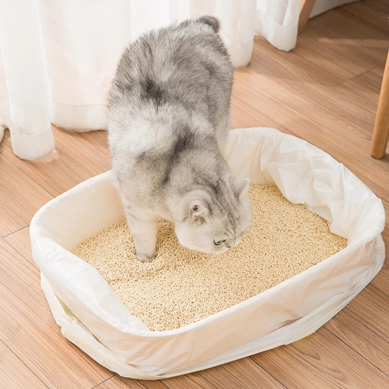 20 pçs caixas de areia para limpeza automática gatos saco de areia de gato com cordão peneirando saco de toalete de gato grosso saco de cocô de gato forro