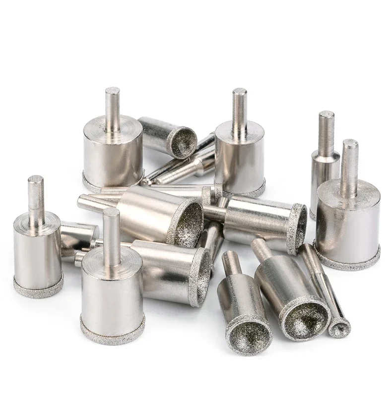 

1-10Pcs Diamond Burr Mounted Point Cylinder Concave For Bead Shaping Jade Amber Ball-shaped Polishing Wheel 3mm-25mm