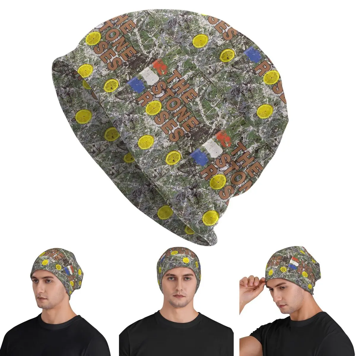The Stone Roses Album Cov Warm Knitted Cap Fashion Bonnet Hat Autumn Winter Outdoor Beanies Hats for Men Women Adult