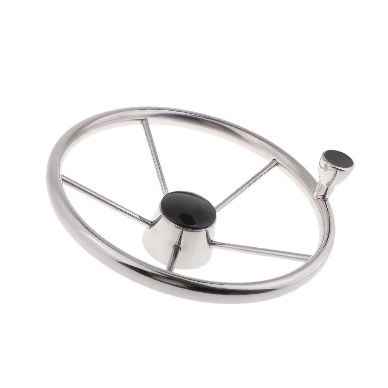 Marine 5-spoke 13-1/2’’ Destroyer Style Stainless Steel Boat Steering Wheel