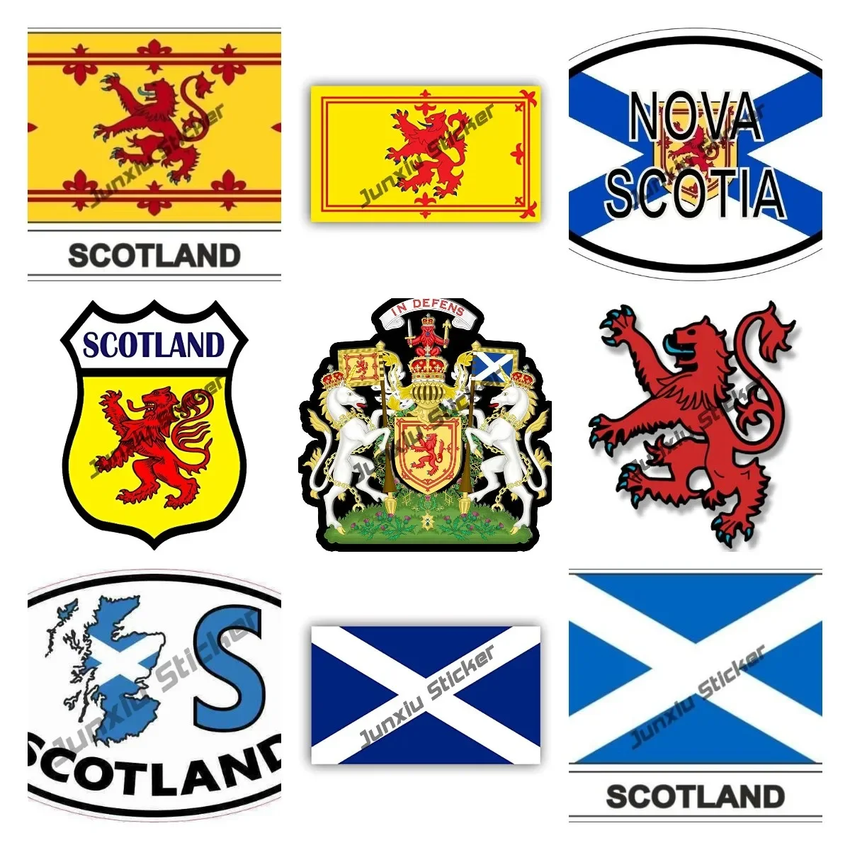 Scotland Flag Sticker Scottish Decal Scotland Red Lion Shaped Rampart Shield Sticker Scottish Logo Windshield Decal Accessories