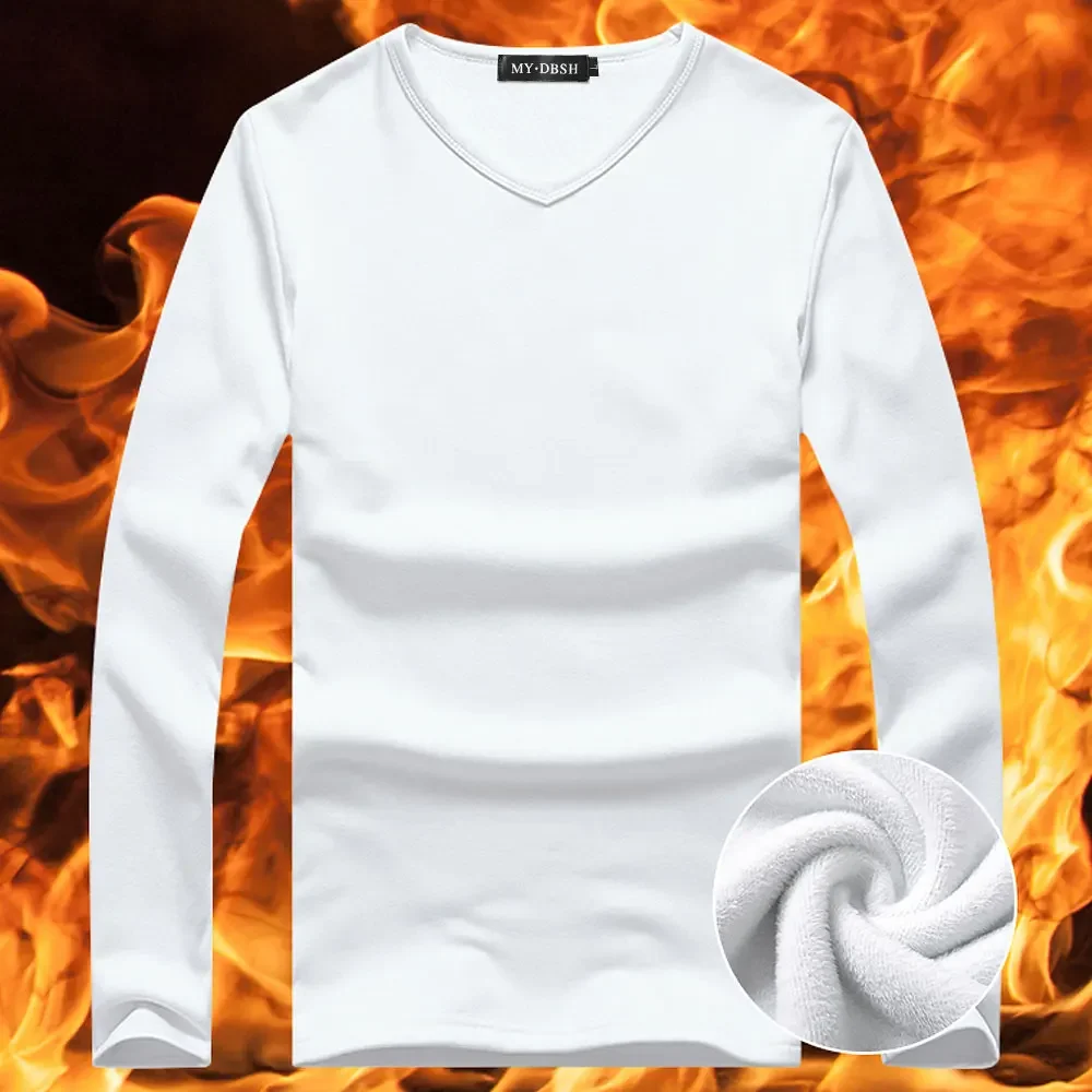 

Fanceey Winter Men T Shirt Long leeve Spring Autumn Thermal Undershirt Mens T Shirts Full Sleeve Round Neck Casual Men'S Tees