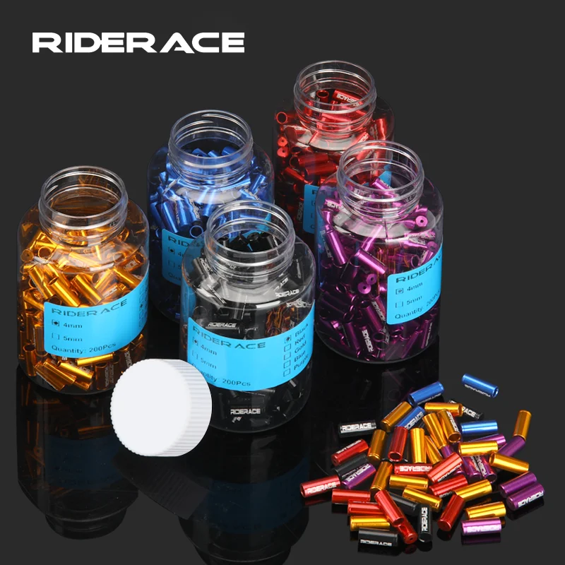 

200Pcs Cnc Bike Derailleur Cable Housing End Cap Aluminum Alloy Bicycle Brake Cable Housing Cover Cycling Shift Line Cover
